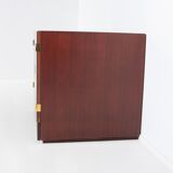 Vintage bar cabinet with brass markings