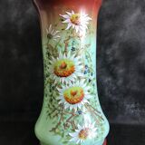 Vase Napoleon lll green opaline enamelled and gilded with fine gold