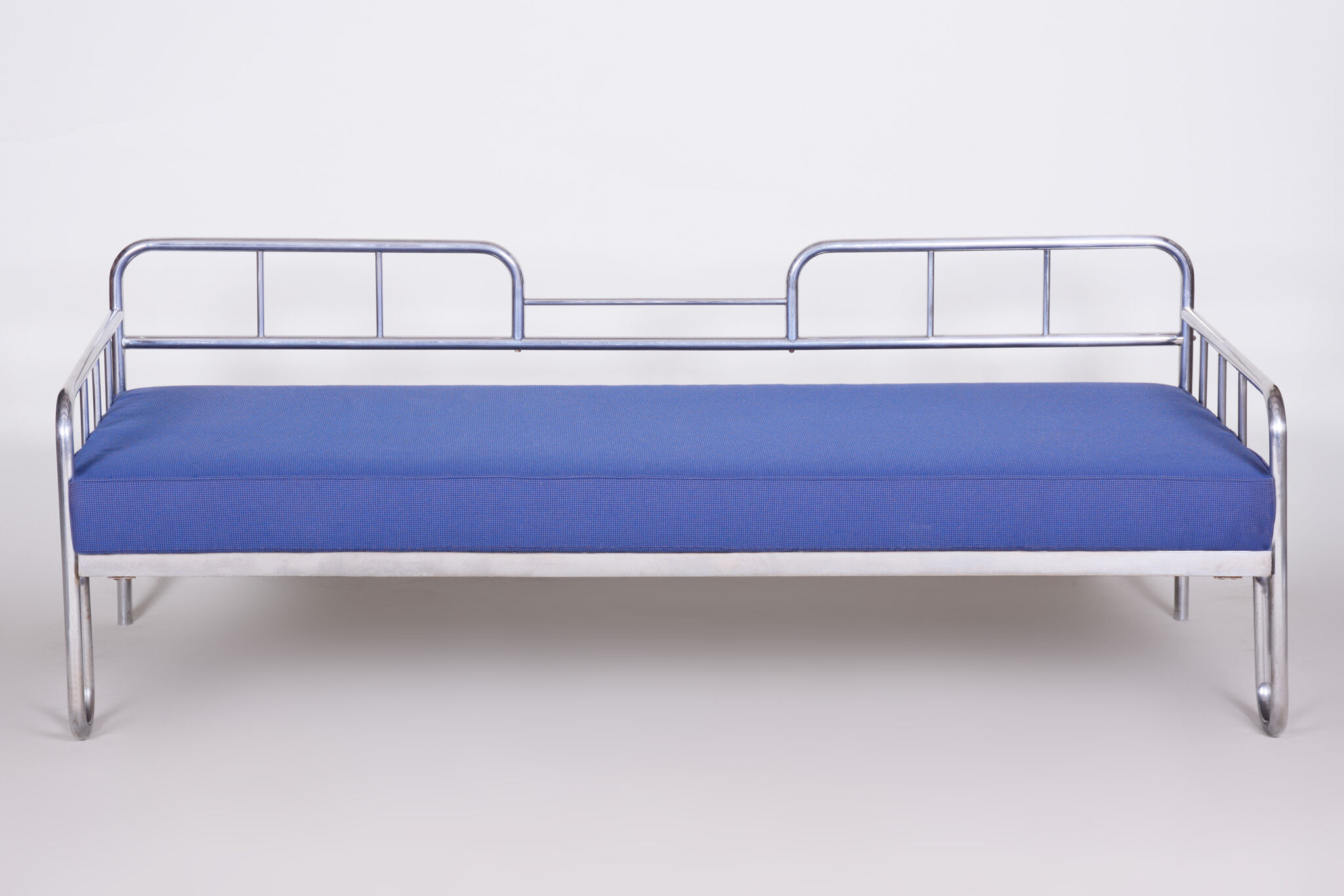 Blue bauhaus sofa - 1930s czechia - reupholstered.
