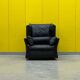 Fauteuil "Viola D'amore" de Cassina par Piero de Martini (années 1970) – Cuir noir