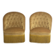 Paire de fauteuils crapaud vintage en velours jaune d’or