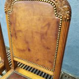 Series of 4 leather art deco chairs 1925