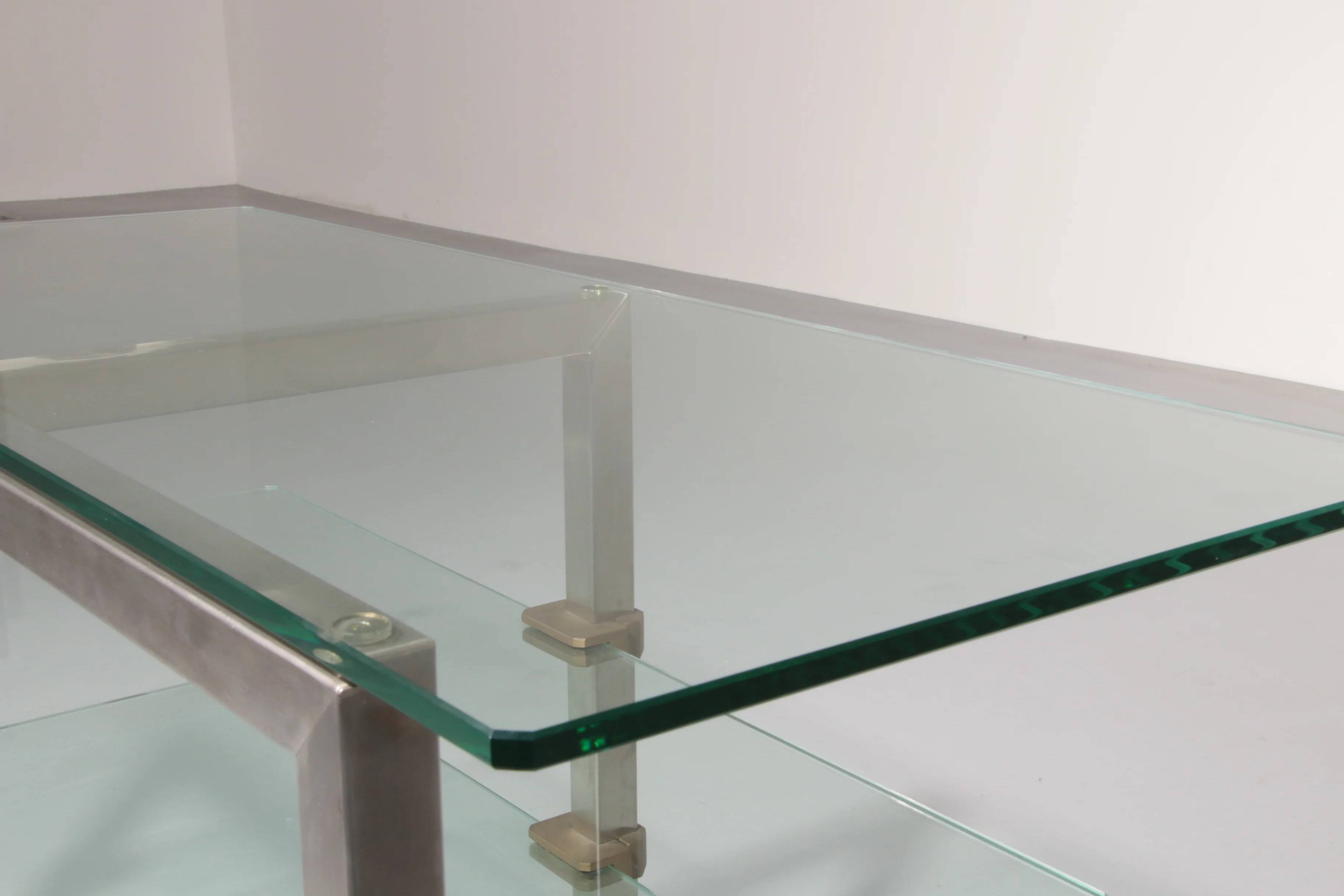 Table d'appoint, console sur roulettes Peter Ghyzcy, années 1970