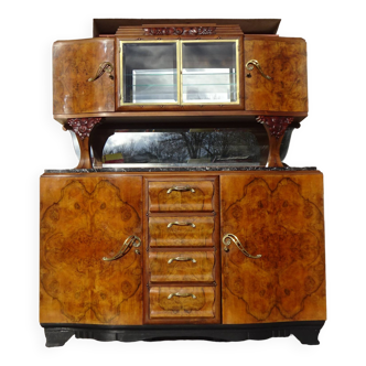 Large buffet / dresser in walnut and burr walnut, Art Deco, 1930s