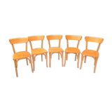 Suite of five bistro chairs feet with hoops / vintage 50s-60s