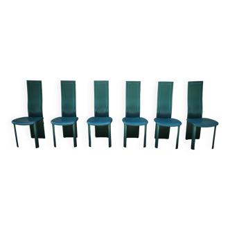 Suite de 6 chaises design en cuir par Ligne Roset