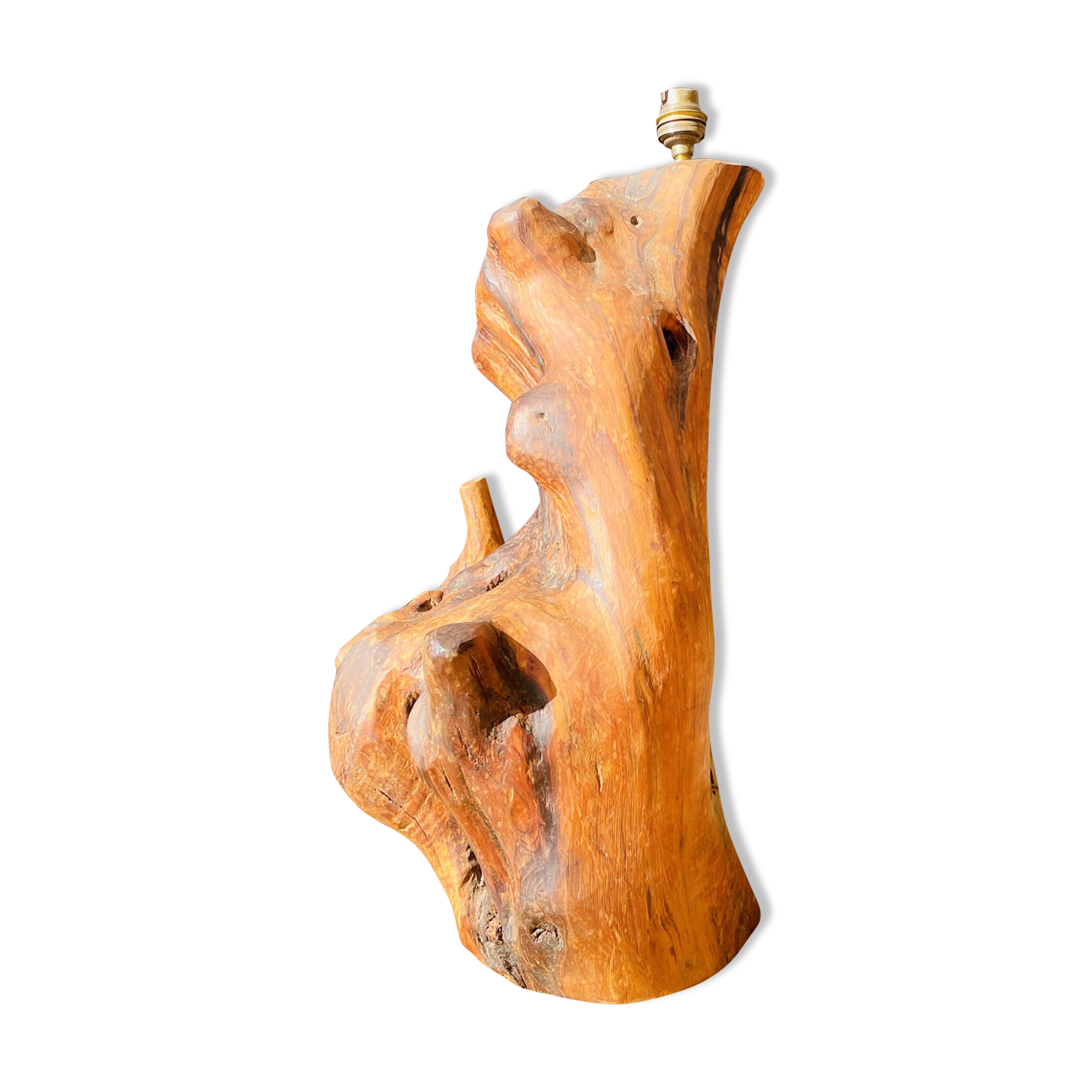 Lamp base in solid Olivier 50's