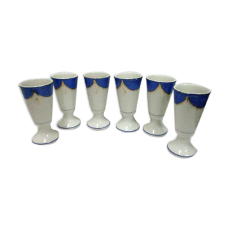 Series of 6 porcelain mazagrans from Paris 19th century