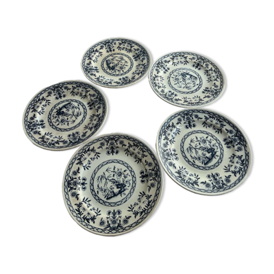 5 assiettes plates à dessert Lunéville KG Delet
