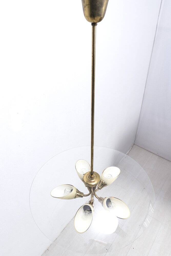 Italian Brass Pendant Lamp, 1950s