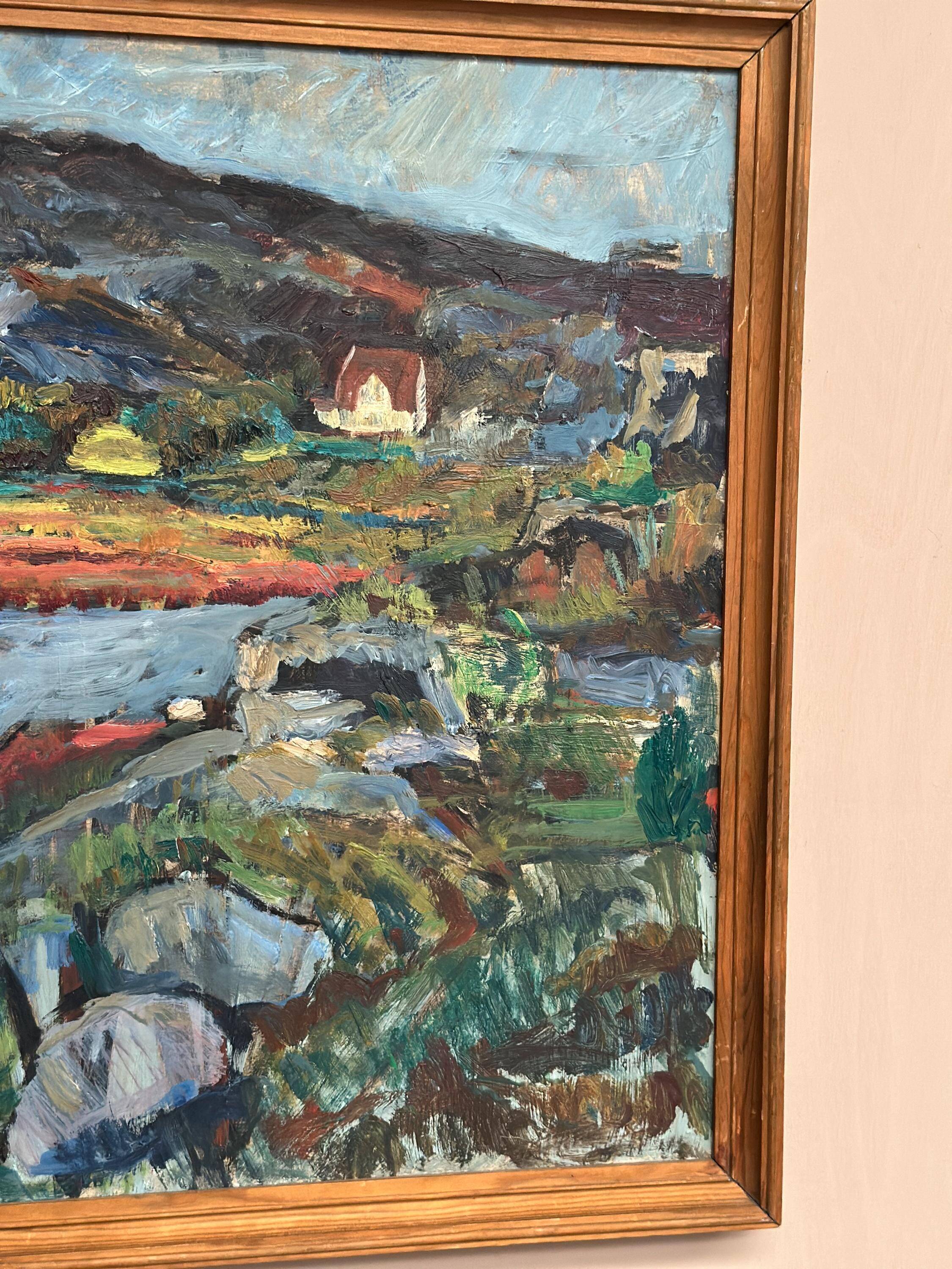 Swedish Oil On Canvas – “Serene Landscape” By Karl Otto Kellgren