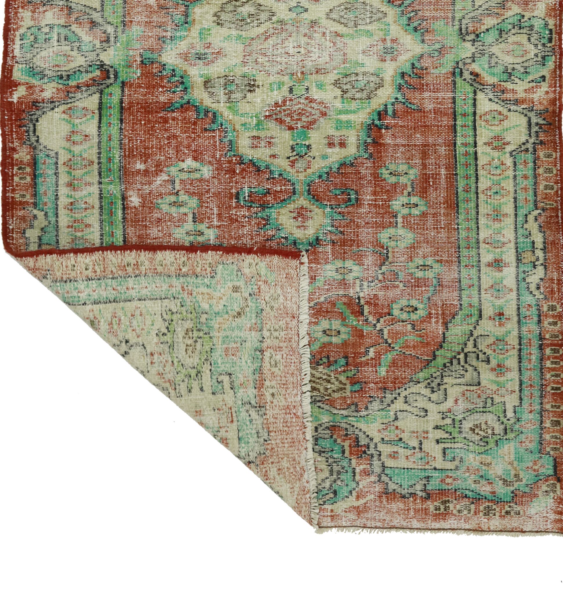 Anatolian handmade vintage rug 223 cm x 133 cm