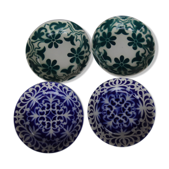 Set of 4 hollow plates Digoin and Sarreguemines