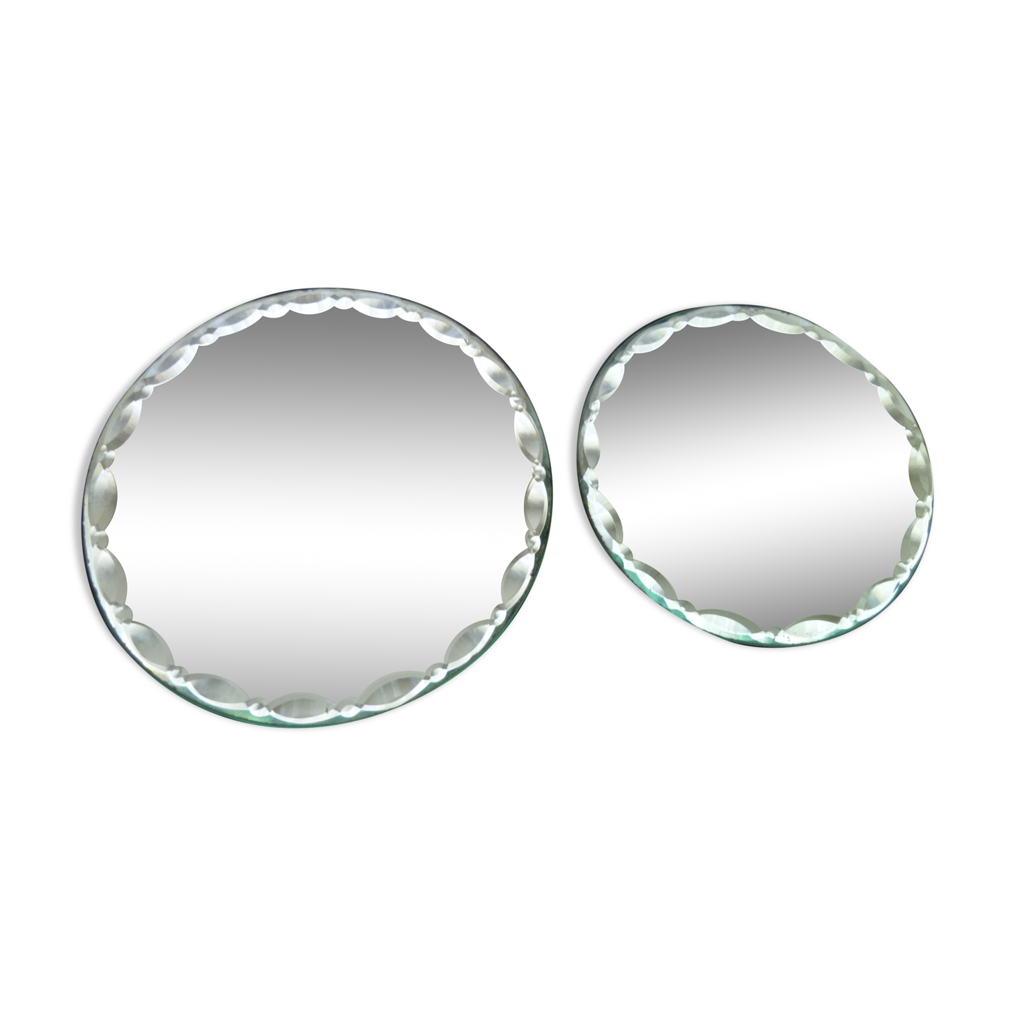 Set de 2 petits plateaux en miroir biseauté