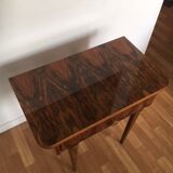 Walnut and brass bedside table