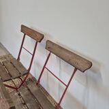 Set of 4 folding chairs for old bistro, guinguette, brasserie