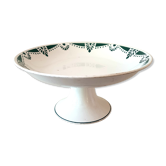 Compotier Longwy motif vert