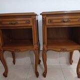 2 Louis XV style cherry wood bedside tables