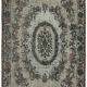 Handmade hi-low pile anatolian 1980s 173 cm x 284 cm grey rug