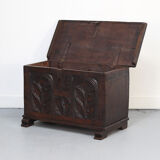 Spanish Gothic chest in old oak