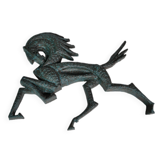 Mid-Century Design Bronze Wall Horse Sculpture, 1960s