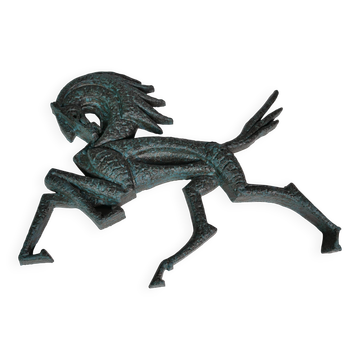 Sculpture murale de cheval en bronze, style Mid-Century, années 1960