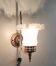 Gold metal wall light with glass tulip - mid 20th century