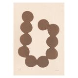 Abstract painting on paper, illustration B350, signed Eawy