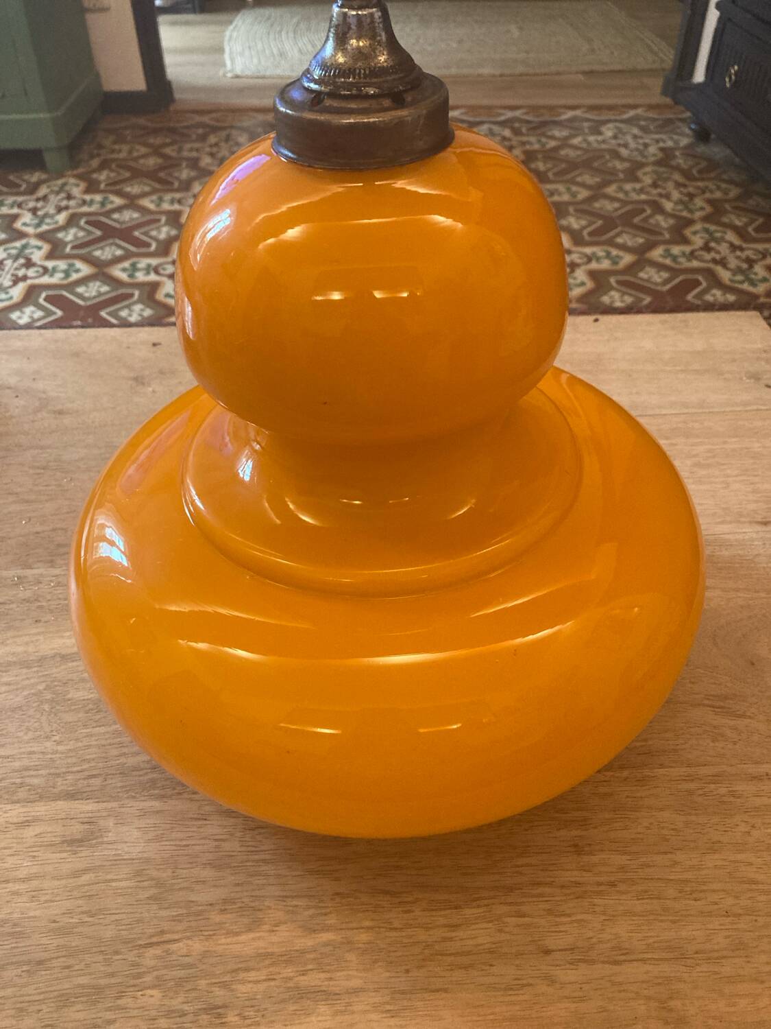 Orange pendant light, 1970s