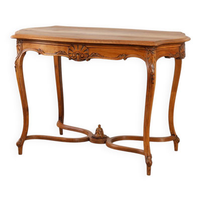 Table d'appoint en noyer de la fin du XIXe siècle dans le style Louis XV, France