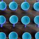 Set of 12 small vintage espresso cups duo in blue Made in Italy