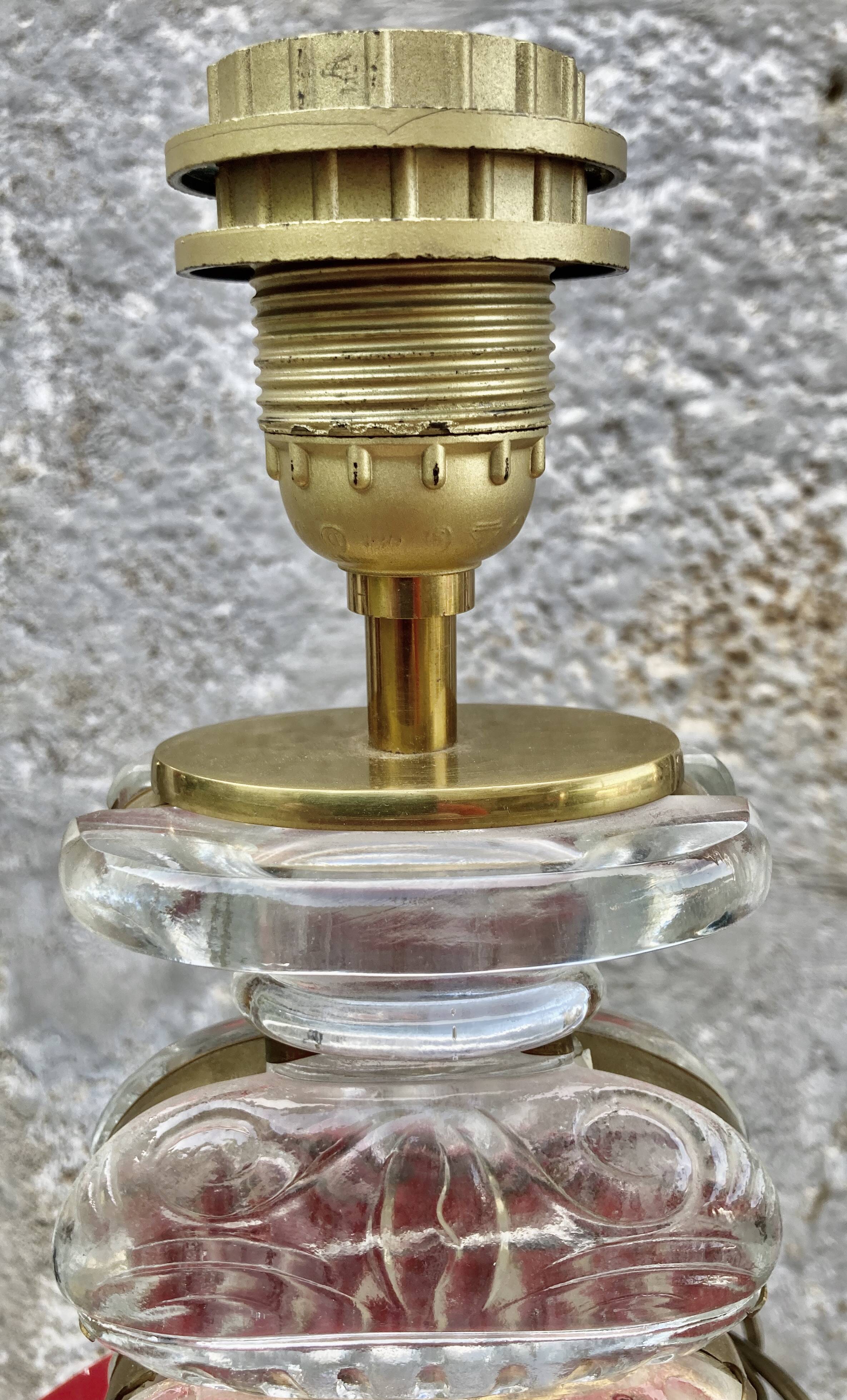 Glass Desk Lamp with Baguès House Urns, 1950s vintage