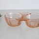 Salt and Pepper Set in pink glass, molded glass, vintage French, authentic