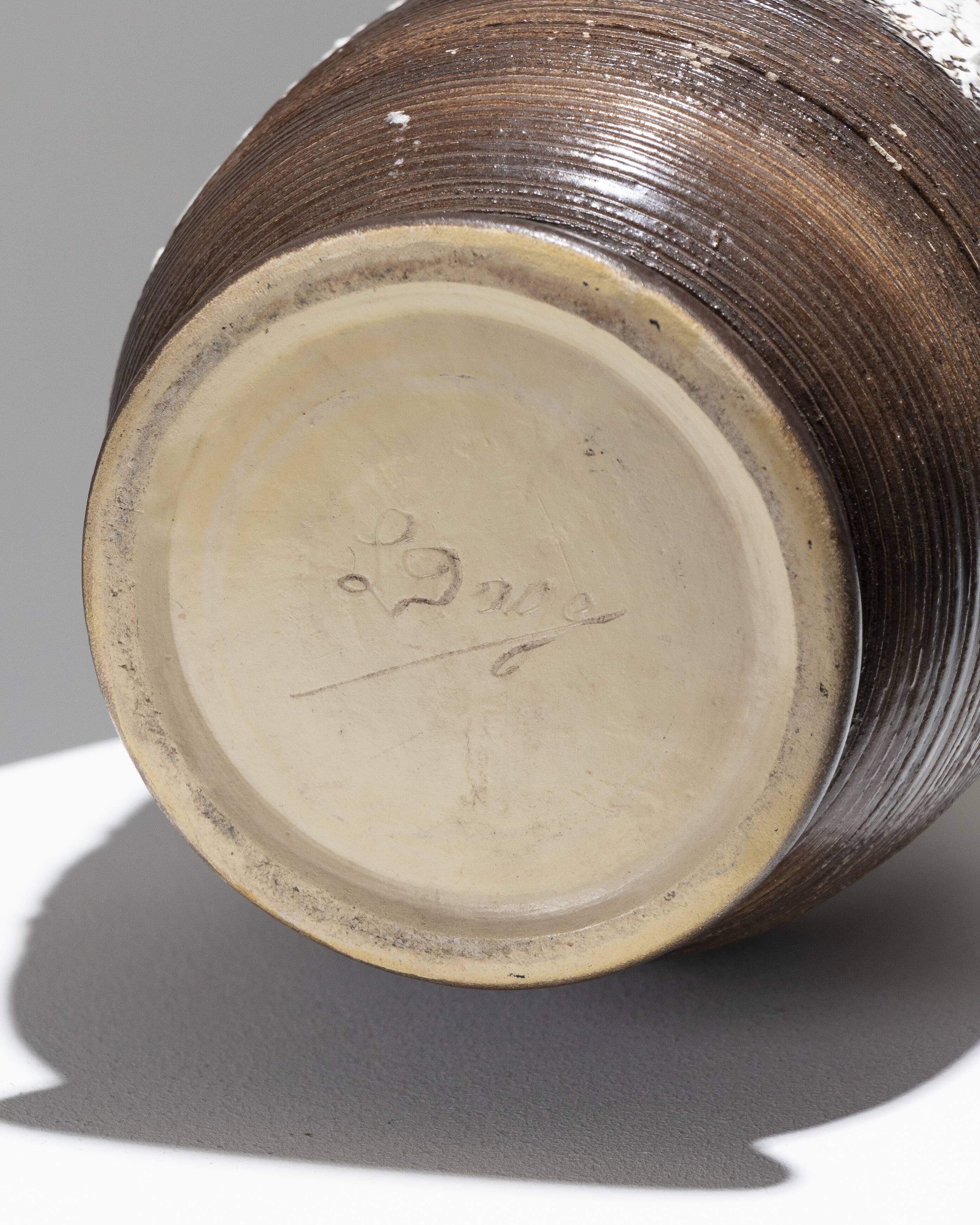 Stoneware vase with cracked decoration, louis-auguste dage, 1940s