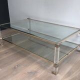 Large coffee table in plexiglass and chrome