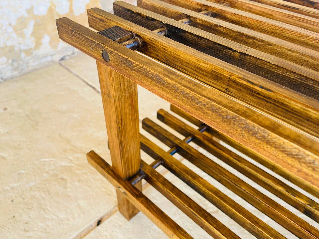 Pair of vintage side tables with 2 shelves