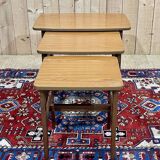 Set of 3 teak nesting tables from the 70s