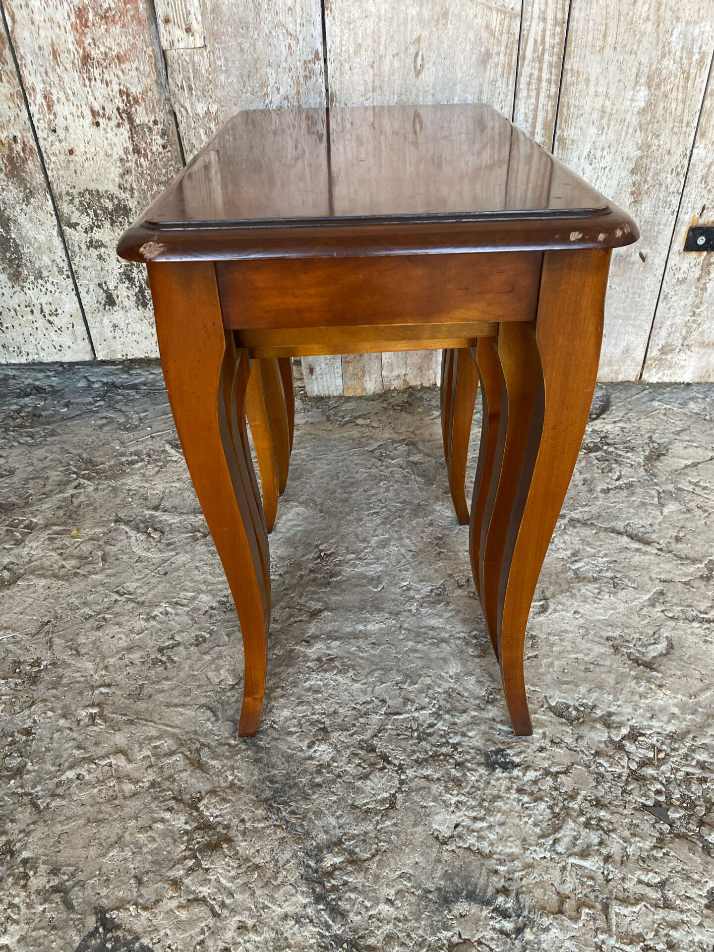 Set of 3 vintage louis xv style nesting tables