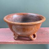 19th century salad bowl in glazed terracotta
