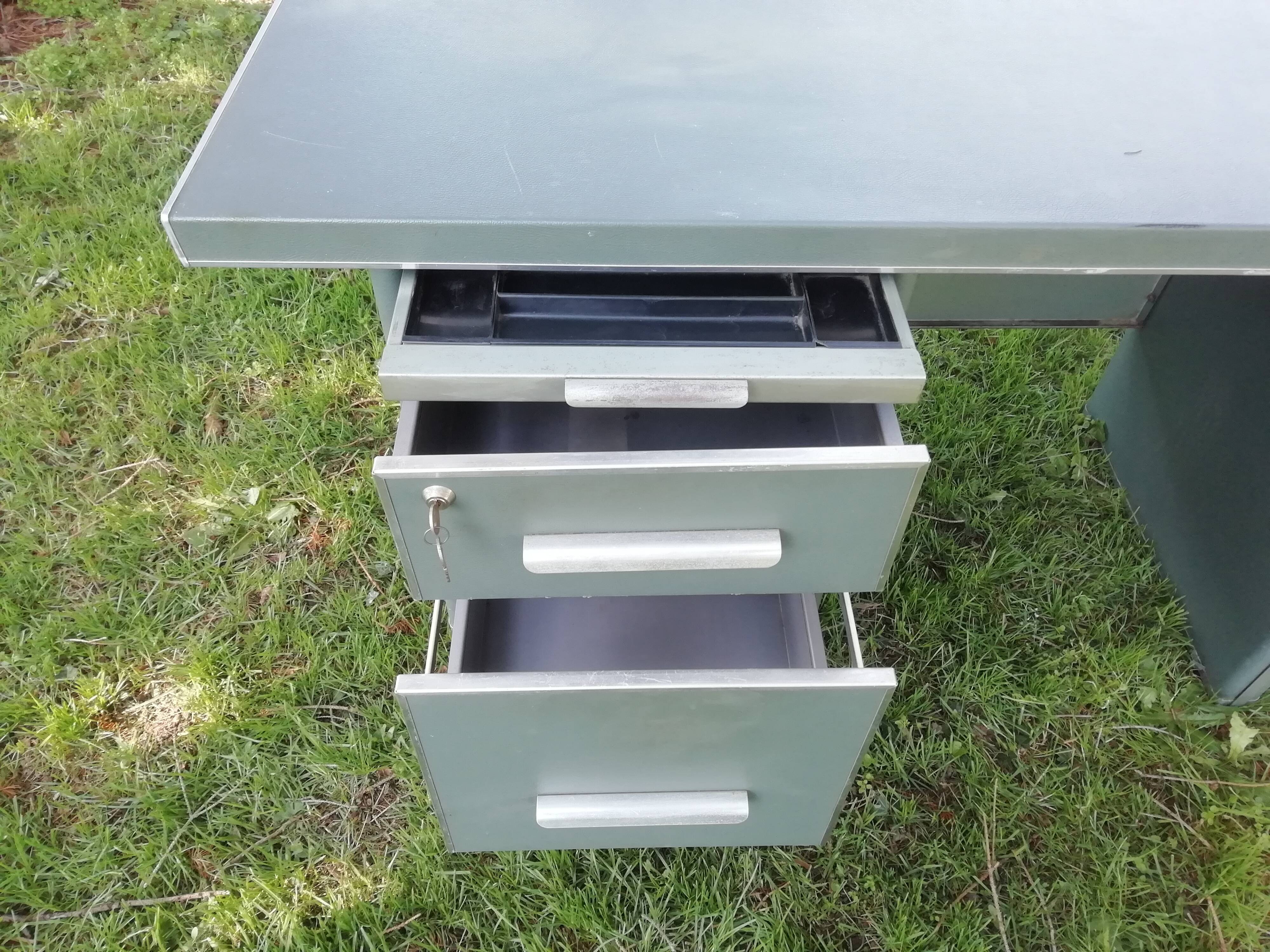 50s green metal desk