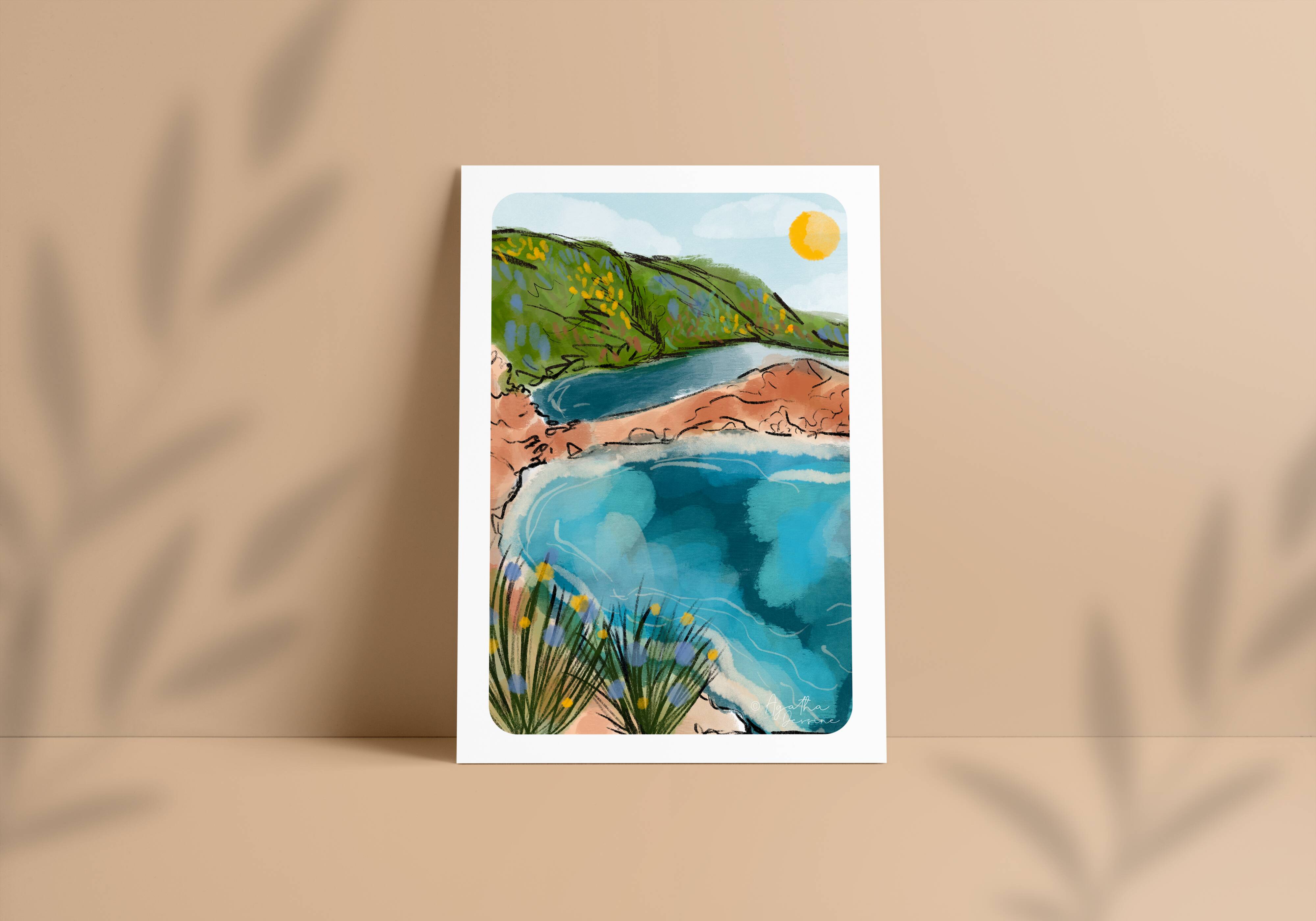 Illustration "Corsican cove" A4