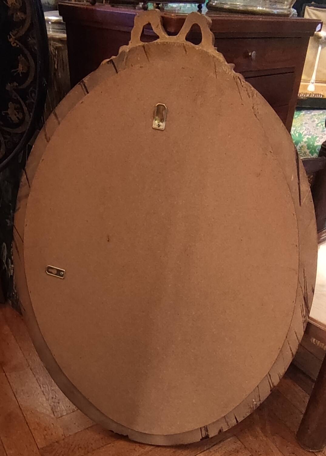 Ancien miroir biseauté stuck doré style Louis XVI