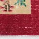 Ruby Red Vintage Floral Turkish Rug, Handmade Wool Carpet, 202x309 Cm