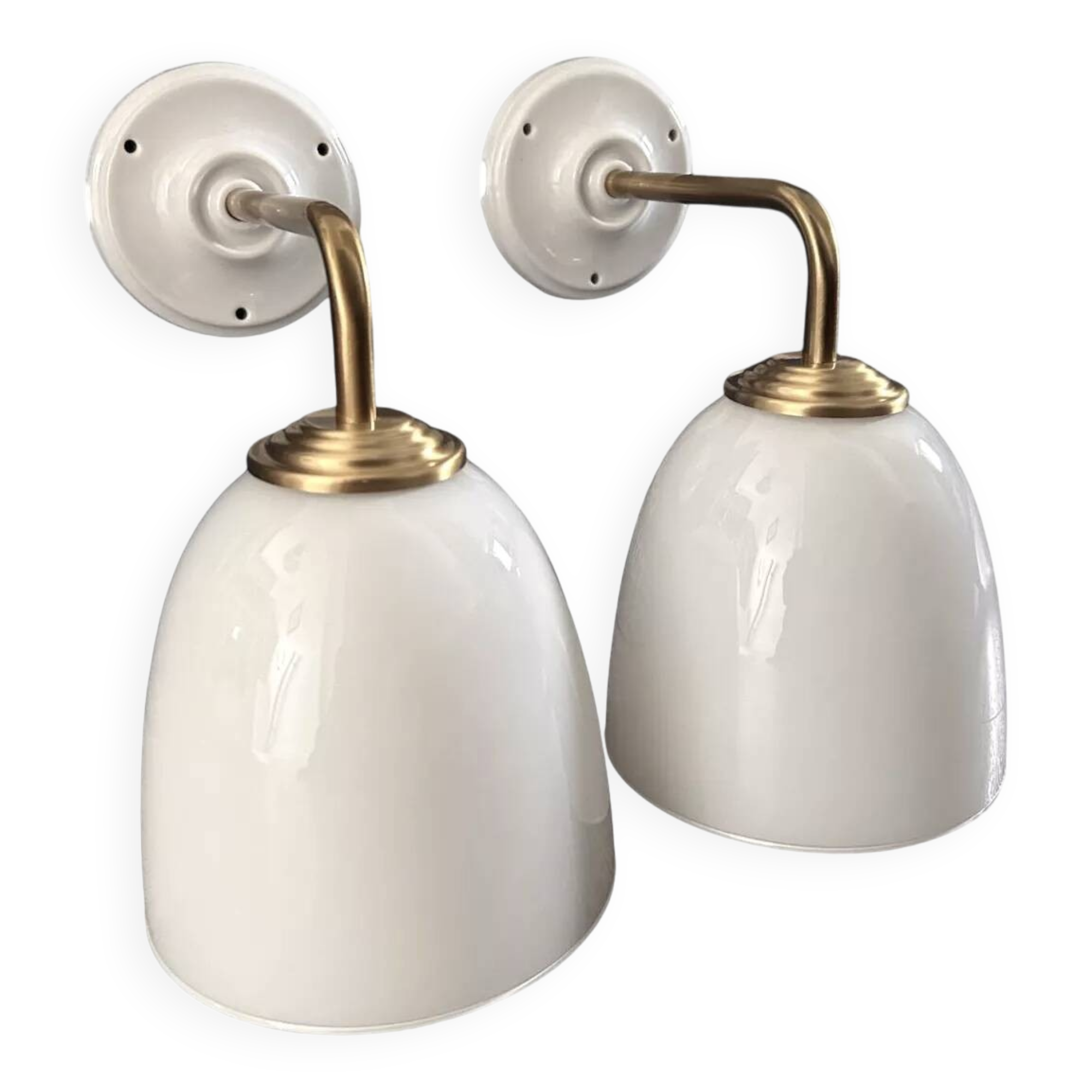Pair of white wall sconces