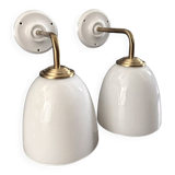 Pair of white wall sconces