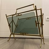 Brass magazine rack, neo-classical style 60
