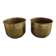 Duo of miniature brass flower pots, Unis France vintage brass flower pots