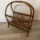 60s rattan magazine rack