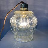 Lampe baladeuse à poser ou suspendre verre bulle vintage