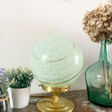 Old globe table lamp in Clichy glass